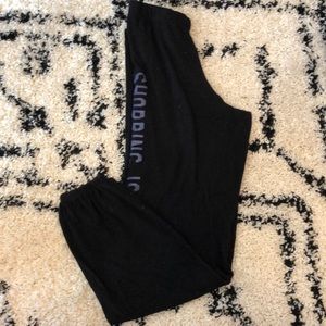 Wildfox Shopping Is My Cardio Black Sweatpants
